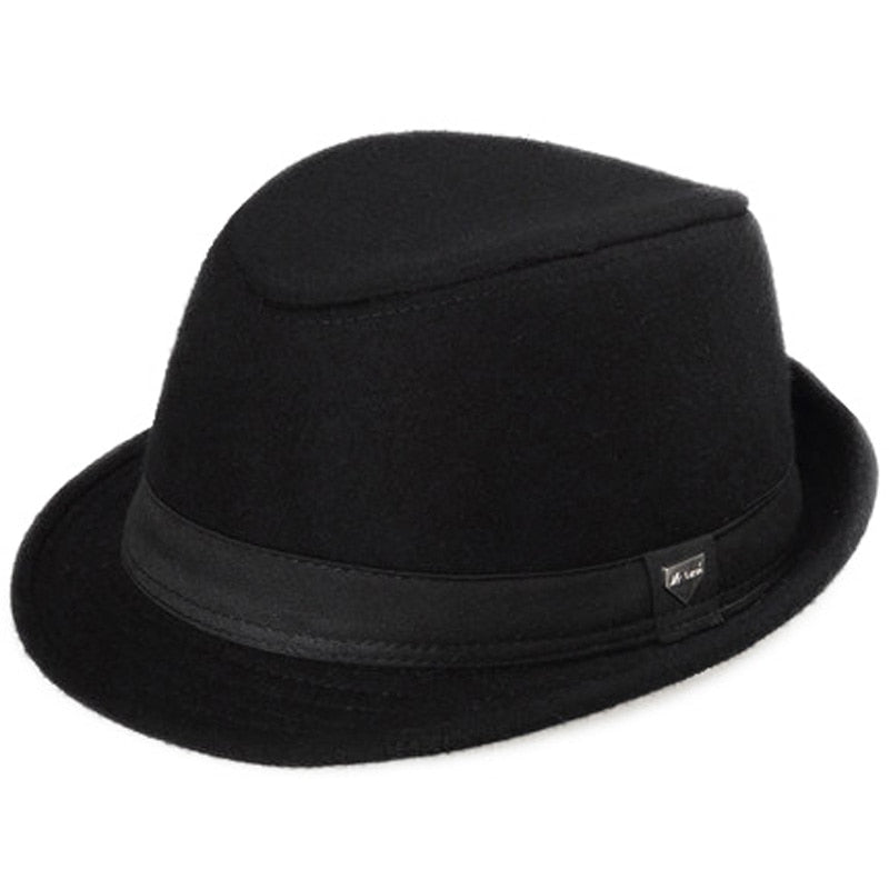 Sombreros Fedora de fieltro de lana de ala ancha para hombre Vintage FS para negro Jazz Trilby Panamá sombrero caballero gánster gorras Fedora Chapeau Homme