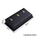 Negro PU cuero joyería anillo pendientes soporte conjunto joyería colgante collar cadena gargantillas pantalla busto brazalete Organzier