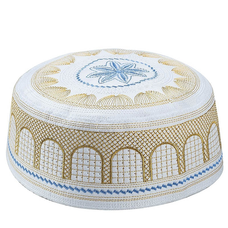 2020 muslim hats Cotton Embroidery Arab Men Prayer Hat Musliman Turban Man Hijab Bonnet Saudi Arabian Islam Jewish India Caps