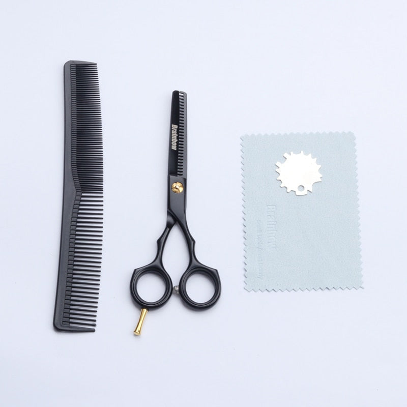 Brainbow 5,5 'Professionelle schwarze Japan-Haarschere zum Schneiden von Effilierfriseur-Friseurscheren Salon-Haarschnitt-Styling-Werkzeugen