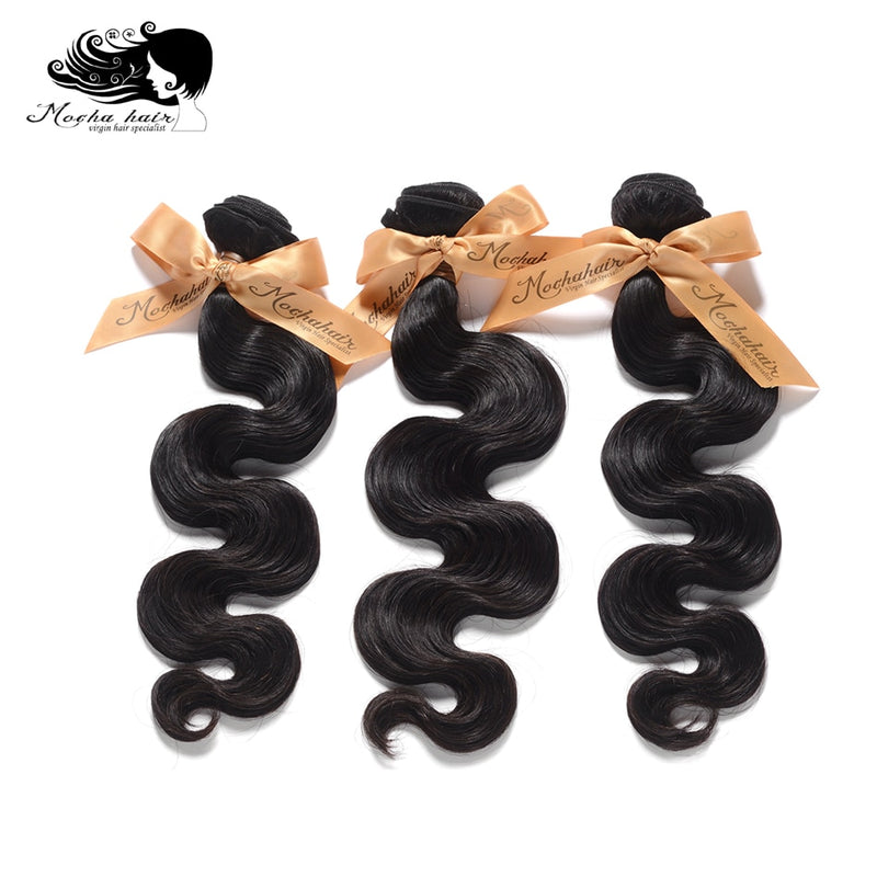 MOCHA Hair10A  Brazilian Virgin Hair Body Wave 3 Bundles10&quot;-24&quot;100% Unprocessed Human Hair Extension Natural Color Free Shipping