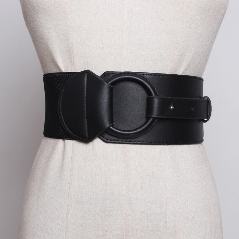 Brand Design Waistband Women's Elastic Wide Belt Stretchy Corset Female Black Waistbands Wide Belts for Lady Dress