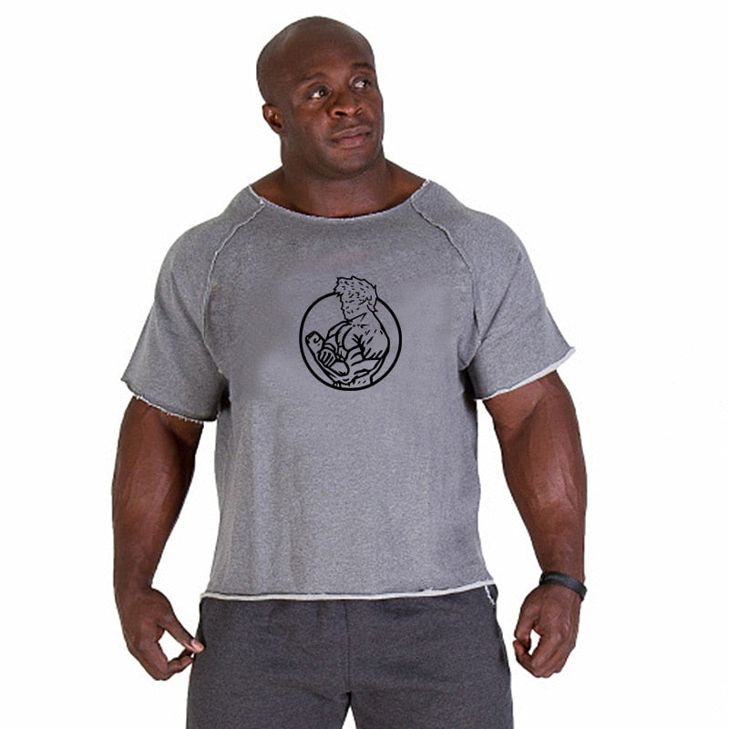 Camiseta de algodón de manga corta para hombre, camiseta informal de verano a la moda para gimnasio, Fitness, culturismo, camisetas holgadas para hombre, ropa