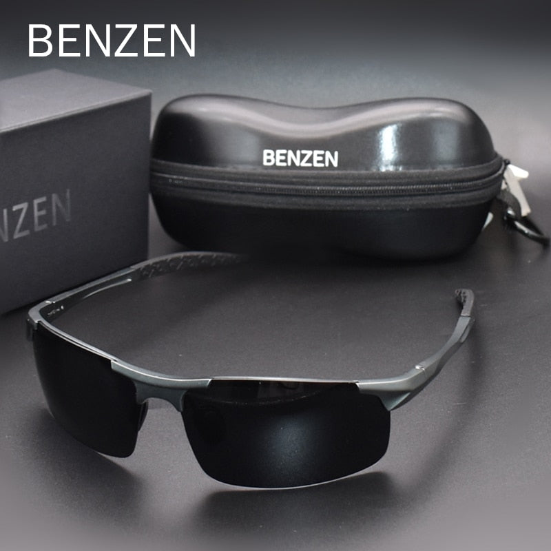 BENZEN Polarized Sunglasses For Men Quality Al-Mg Sports Sun Glasses Male UV Protection Outdoor Driver Glasses Goggles 9333