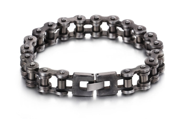 Kalen Punk Brushed Bike Chain Bracelet Oxidized Dark Bicycle Chain Men Bracelet Fashion Male 316L Stainless Steel Hand Chain