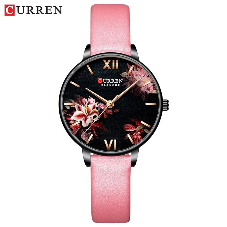 Relojes de mujer CURREN, reloj negro, reloj de pulsera de cuarzo de malla de acero inoxidable, reloj informal con encanto para mujer, relojes femeninos