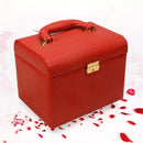 Hot selling PU leather Make up Box with mirror Makeup Case Beauty Case Cosmetic Bag Lockable Jewelry Box for ladys gift