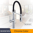 Kitchen Faucets Chrome Kitchen Sink Crane Deck Mount Pull Down Dual Sprayer Nozzle Torneira De Cozinha Mixer Water Taps LK-9910