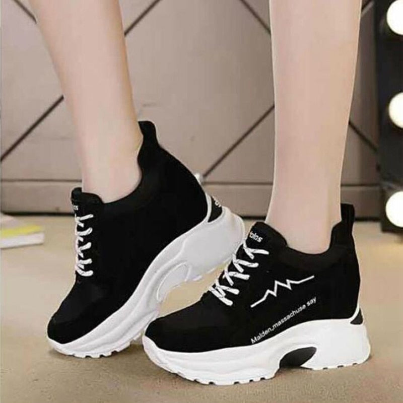 Women Vulcanize Shoes Women Sneakers Spring Autumn Fashion Ladies Causal Shoes Woman Leather Platform Shoes Female Sneakers W04