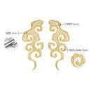 Lotus Fun Real 925 Sterling Silver Fine Jewelry Original Sunset Cloud Dangle Earrings Chinese Style Vintage Earrings for Women