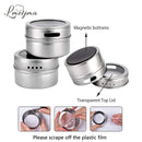 LMETJMA Magnetische Gewürzdosen mit Gewürzregal 304 Edelstahl Gewürzdosen Gewürzdosen Dosen Pfefferstreuer Gewürzstreuer