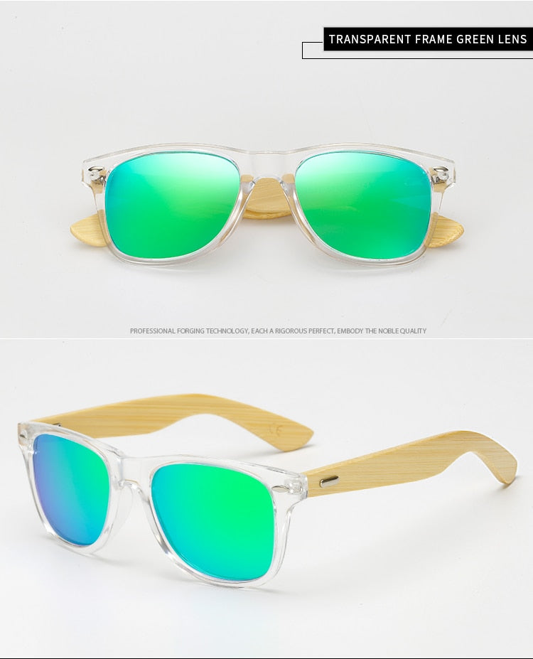 Gafas de sol de bambú de madera polarizada LongKeeper para mujer, diseño de marca para hombre, gafas de sol con brazos de madera reales, lentes de espejo, Gafas de sol