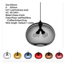 Nordic modern colorful glass bowl pendant lights E27 loft hanging lamps for kitchen living room bedroom restaurant hotel hall