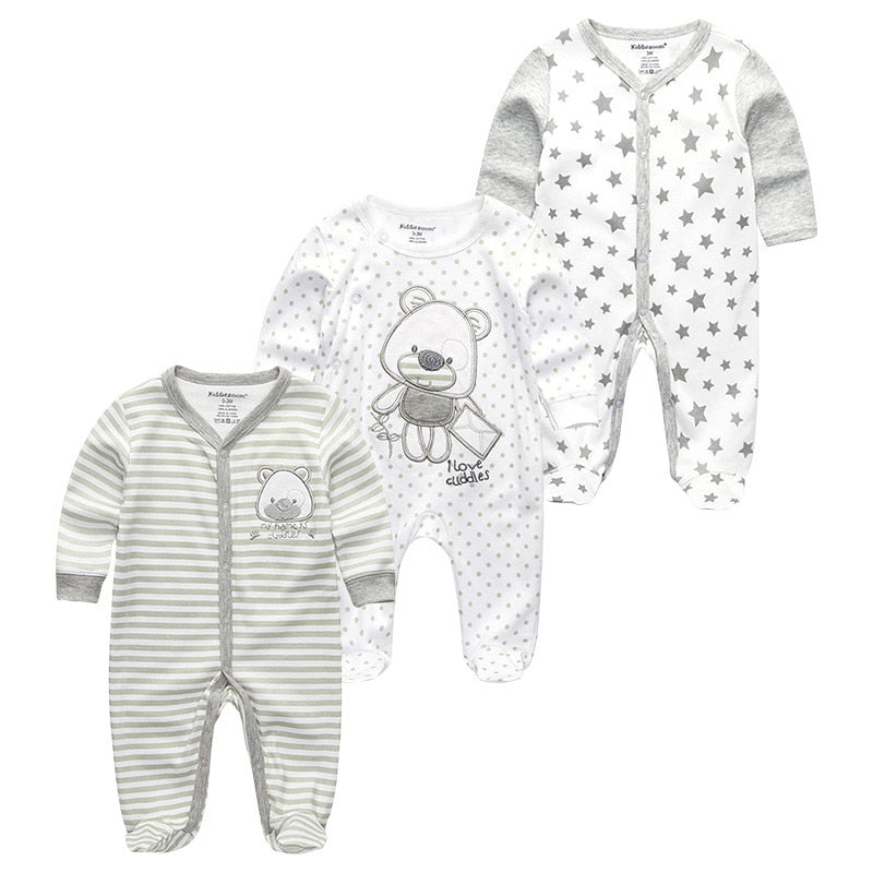 2020 Newborn Cotton 3PCS Baby Boy Clothes Romper Autumn 0-12M Baby Girl Clothes Full Sleeve Girls Baby Clothing Roupas de bebe