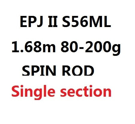 ECOODA EPJ II Full Fuji Parts Single Section 1.6m/1.68m/1.52m Spinn-/Wurfrute Corss Carbon Bootsrute Jiggingrute