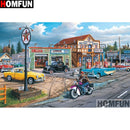 HOMFUN Full Square/Round Drill 5D DIY Diamond Painting &quot;Car house&quot; 3D Embroidery Cross Stitch 5D Home Decor A13442