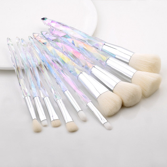 FLD Diamond makeup brushes Set Cosmetic Blush brush Powder Foundation Brush Eye Shadow Lip Eyebrow  Makeup Kit Brushes