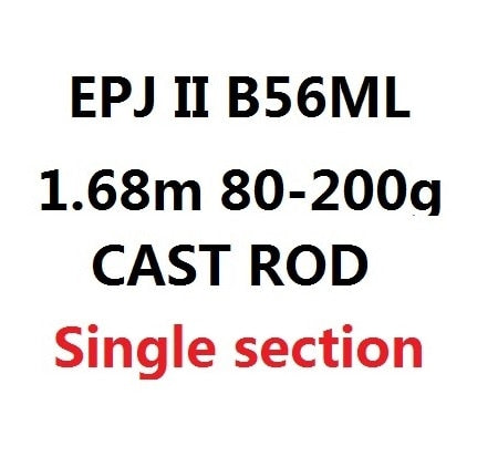 ECOODA EPJ II Full Fuji Parts Single Section 1.6m/1.68m/1.52m Spinn-/Wurfrute Corss Carbon Bootsrute Jiggingrute