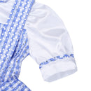 2017 Cute Blue Kids Girl Short Sleeves Polka Dots Plaid Newborn Baby Toddler Girls Halloween Costume Cosplay Party Dress 12 M-8Y