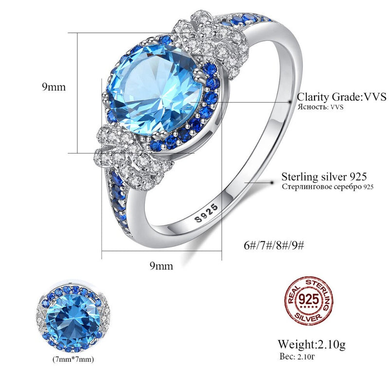 CZCITY, grandes anillos de piedras preciosas de zafiro de Plata de Ley 925 pura para mujer, joyería fina, accesorios de compromiso y boda de lujo, regalos