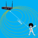 Lomeho 2 Handheld Mic UHF Frequencies Dynamic Capsule 2 Channels Wireless Microphone for Karaoke System LO-U02