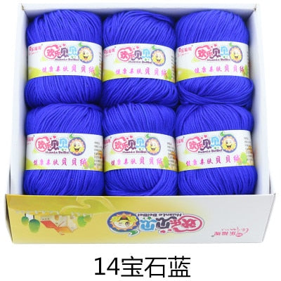 6balls/lot 73 Colors Milk Cotton Yarn Baby Wool Yarn DIY Knitting Children Sweater Hat Hand Knitted Yarn Knit Blanket Crochet