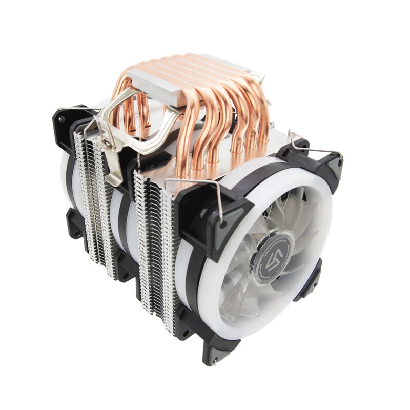 Enfriador de CPU ALSEYE DR-90, 6 tubos de calor con ventilador de CPU RGB de 4 pines, refrigeración de CPU de alta calidad, recién llegado, compatible con LGA775/115X/1200/1366/2011