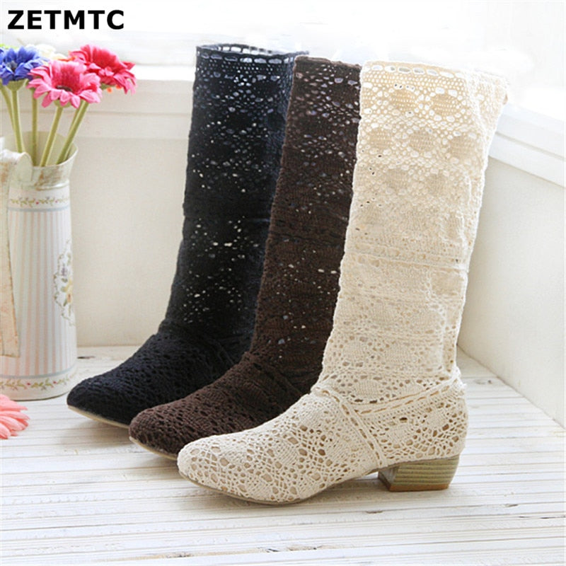 Crochet summer boots boots 2019 new shoes lace hollow crochet boots XL hollow fashion women&