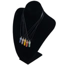 LFPU Natural Stone Pendant Bullet Shape Healing Point Crystal Stone Pendant Necklace Women Jewelry