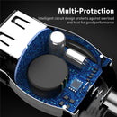 USLION Mini 2 Port USB Car Charger Adapter For iPhone Samsung QC3.0 Fast Charging USB Charger Mobile Phone Dual USB Car-charger