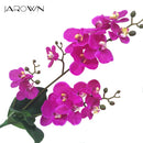 JAROWN Artificial Real Touch Latex Butterfly Orchid Flores 3 Branch 15 Head Band Leaf Fake Flower Wedding Decor Home Decorations