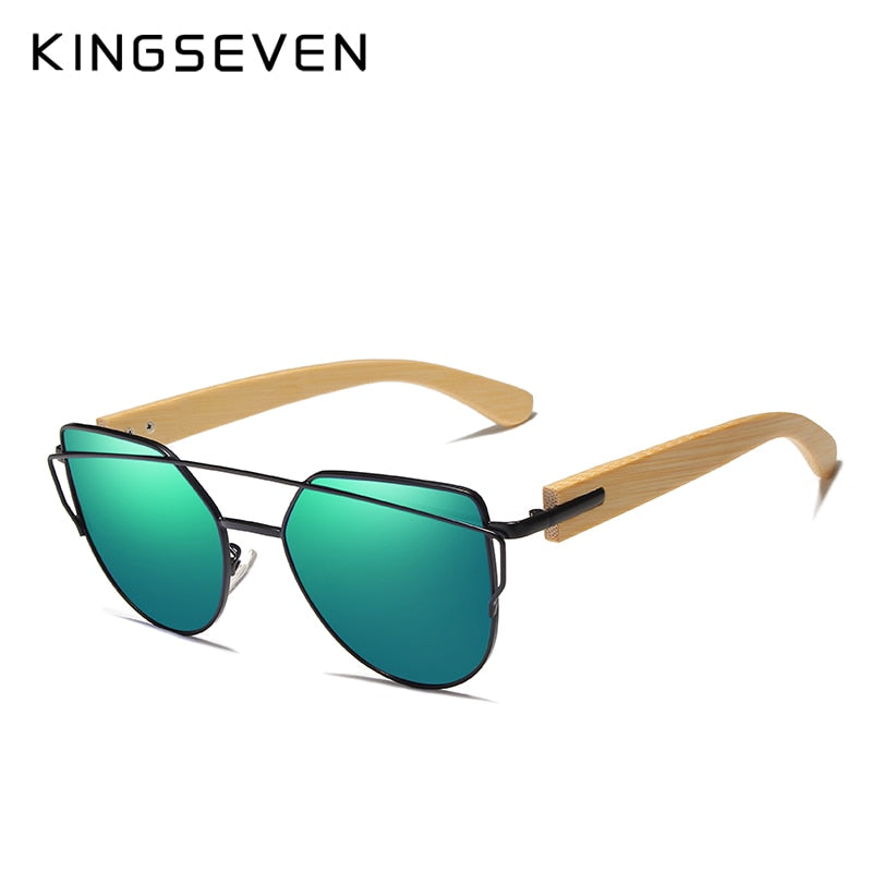 KINGSEVEN, gafas de sol de madera hechas a mano para hombre, gafas de sol de bambú para mujer, diseño de marca, gafas de madera originales, gafas de sol masculino