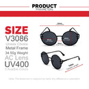 VIVIBEE Retro Skull Claw Round Sunglasses for Women Fishion 2022 Trending Product Gothic Sun Glasses Gold Metal Frame Shades