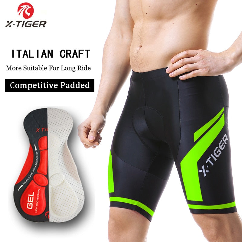 X-TIGER Cycling Shorts Coolmax 5D Gel Pad Shockproof MTB Road Bike Bibs Shorts Ropa Ciclismo Bicycle Shorts For Men