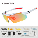 COMAXSUN Professional Polarized Cycling Glasses Bike Goggles Outdoor Sports Bicycle Sunglasses UV 400 With 5 Lens TR90 2 Style