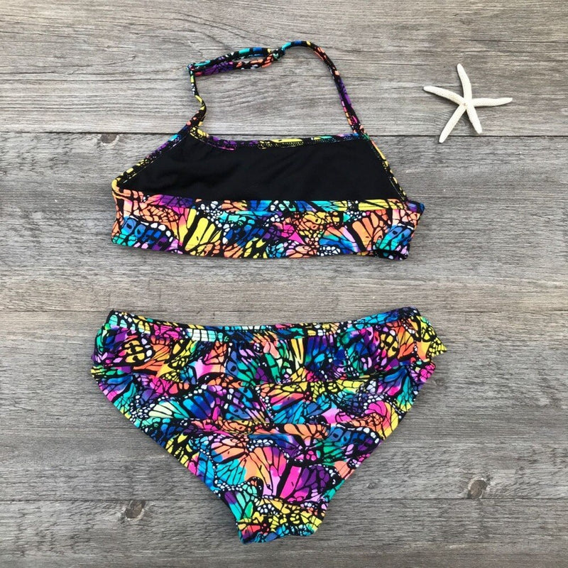 7-14Year Butterfly Print Child Bikini Set 2023 Girls Swimsuit Swimwear For Kids Summer Brazilian Teen Baby Swimming Suit Biquini