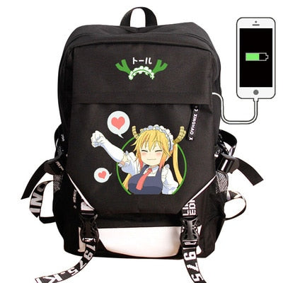 Japan Anime Tokyo Ghoul Cell at Work Attack on Titan Gintama Natsume Yuujinchou Monokuma USB Charging Laptop Backpack School Bag