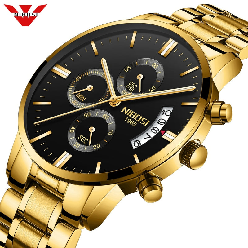 NIBOSI Mens Watches Top Brand Luxury Militray Sport Quartz Watch Men Waterproof Male Sport Clock Wristwatches Relogio Masculino