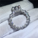 choucong Vintage Blumen Versprechen Fingerring 925 Sterlingsilber AAAAA Zirkonia Verlobungs Ehering für Damen Party Schmuck