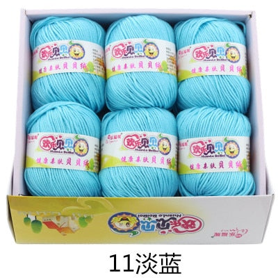 6balls/lot 73 Colors Milk Cotton Yarn Baby Wool Yarn DIY Knitting Children Sweater Hat Hand Knitted Yarn Knit Blanket Crochet