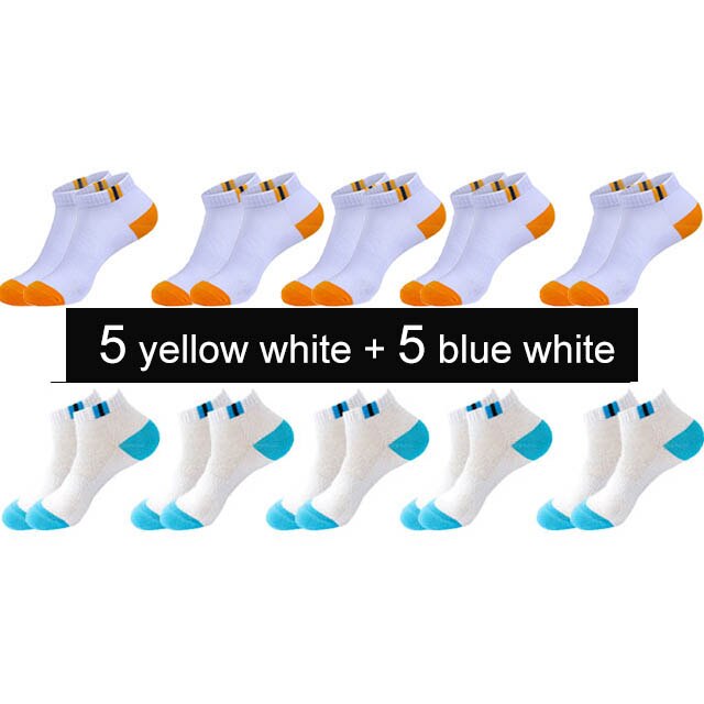 10 Pairs New Spring Summer Cotton Socks Boat Mesh Breathable Men&