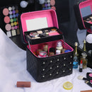 Bolsa de maquillaje de alta calidad, bonita caja de cosméticos para mujer, capas plegables informales, estuche de almacenamiento de viaje profesional, maleta de gran capacidad