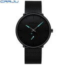 CRRJU Relojes para hombre Ultrafino Minimalista Impermeable - Reloj de pulsera de moda para hombre Vestido unisex con banda de malla de acero inoxidable