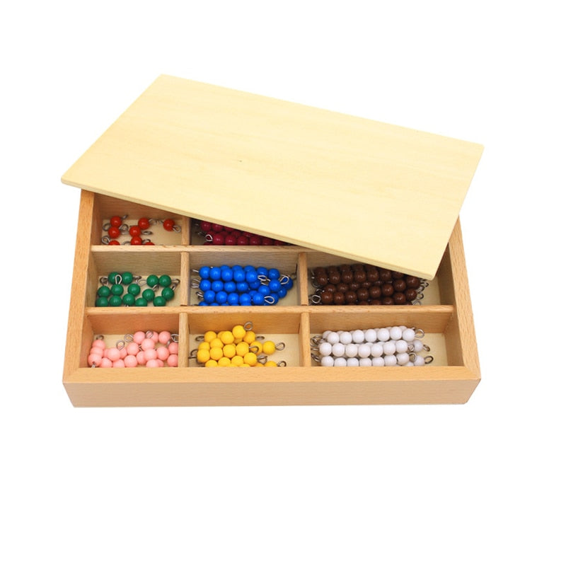 Juguetes para niños, materiales Montessori, juguete educativo de madera, tablero de ajedrez colorido, cuentas, juguetes de matemáticas, entrenamiento preescolar para la primera infancia