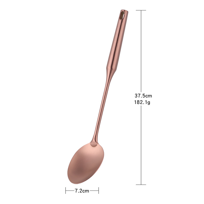 Utensilios de cocina de oro rosa de acero inoxidable, utensilios de cocina, juego de utensilios de cocina, cucharón giratorio, cuchara para restaurante, juego de vajilla, utensilios