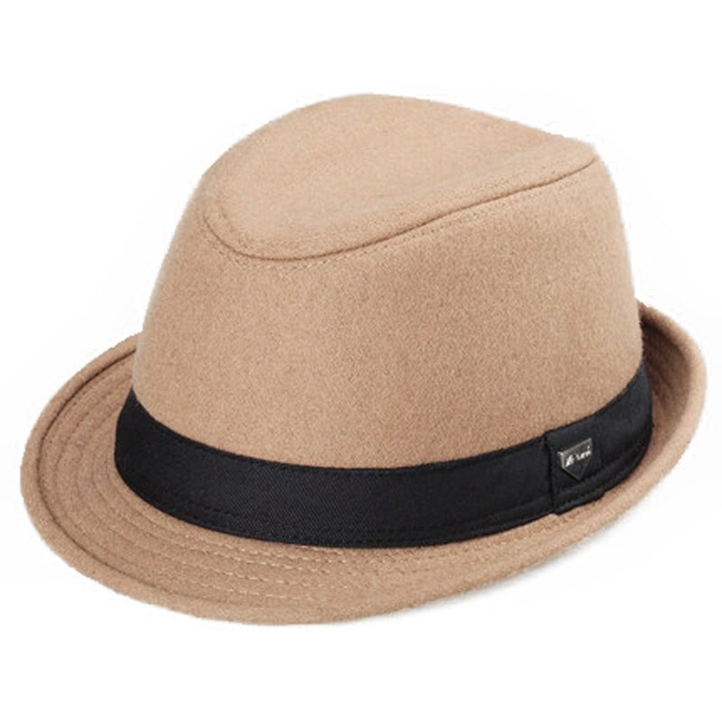 FS Vintage Men Wide Brim Wool Felt Fedora Hats For Black  Jazz Trilby Panama Hat Gentleman Gangster Caps Fedora Chapeau Homme