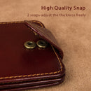 100% Genuine Cow Leather Mini Wallet Coffee RFID Blocking Card Holder ID Card Case R-8121Q