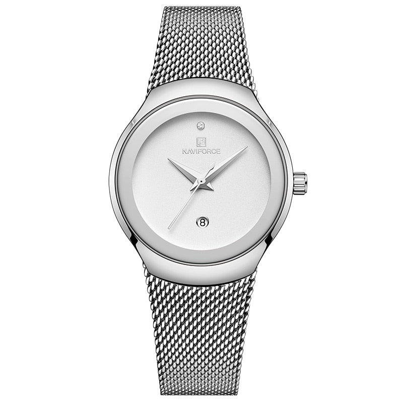 Relojes de marca de lujo NAVIFORCE para mujer, reloj de pulsera de cuarzo informal a la moda para mujer, reloj resistente al agua de acero inoxidable y oro rosa para chica