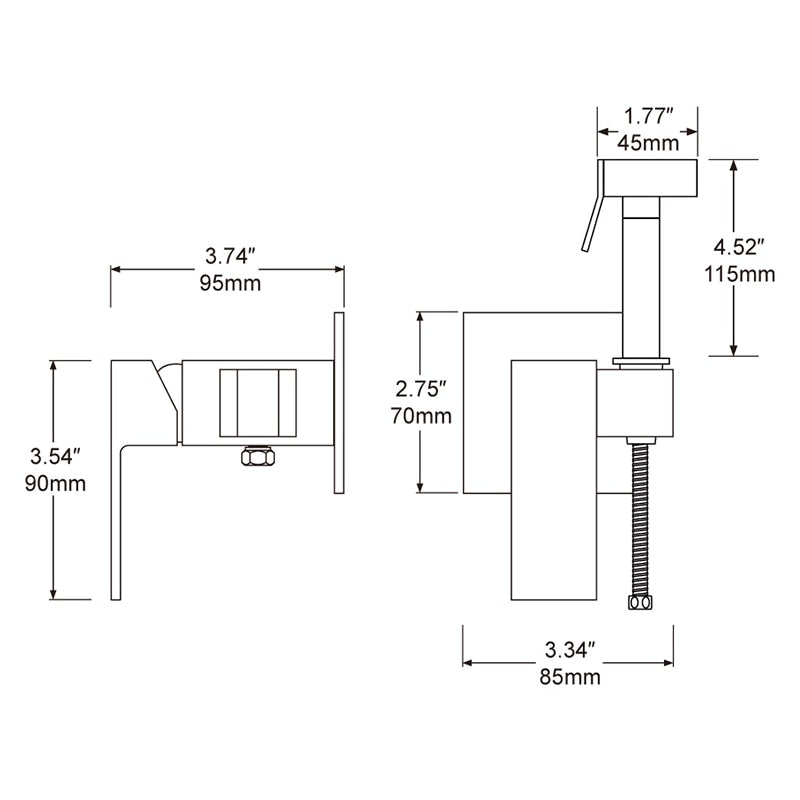 Smesiteli WC Messing Bidet Spray Dusche Bidet Set Kupfer Ventil Badezimmer Bidet Dusche Sprayer Wandmontage Mischbatterie