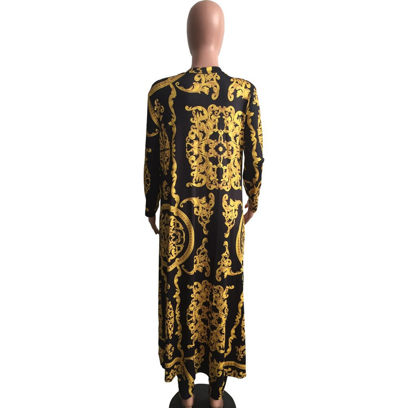 2021 New African Print Elastic Bazin Baggy Pants Rock Style Dashiki Sleeve Berühmter Anzug für Damen/Frauen Mantel und Leggings 2pcs/se